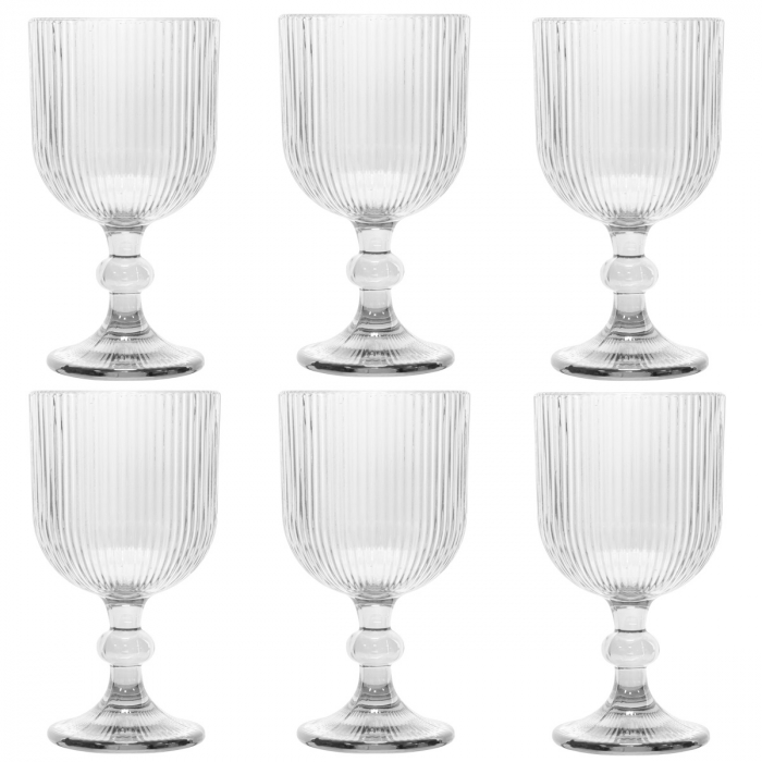 RAKI BLOOM Set 6 pahare vin rosu, 350ml, D9xh16,5cm, sticla, transparente [1]