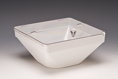 RAKI Bol patrat cu capac, 22x22xh11cm, policarbonat alb [1]