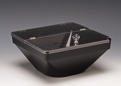 RAKI Bol patrat cu capac, 22x22xh11cm, policarbonat negru [1]