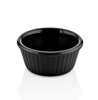 RAKI Bol Ramekin melamina cu nervuri, D7cm, culoare neagra [1]