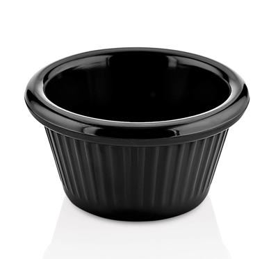 RAKI Bol Ramekin melamina cu nervuri, D7cm, negru [1]