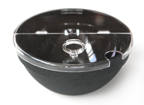 RAKI Bol rotund cu capac, D23cm, policarbonat negru [1]