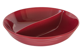 RAKI Bol rotund cu doua compartimente, D33,5xh9cm, rosu [1]