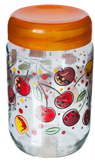 RAKI Borcan din sticla cu capac plastic, 750ml, cu diferite decoruri si culori [2]
