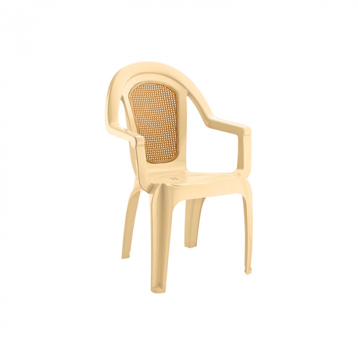RAKI BORNOVA Scaun gradina terasa, plastic, bej, 53x50xh89cm [1]