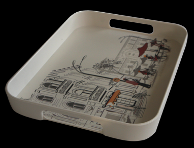 RAKI CAFE Tava servire cu decor, 33x26cm, melamina [2]
