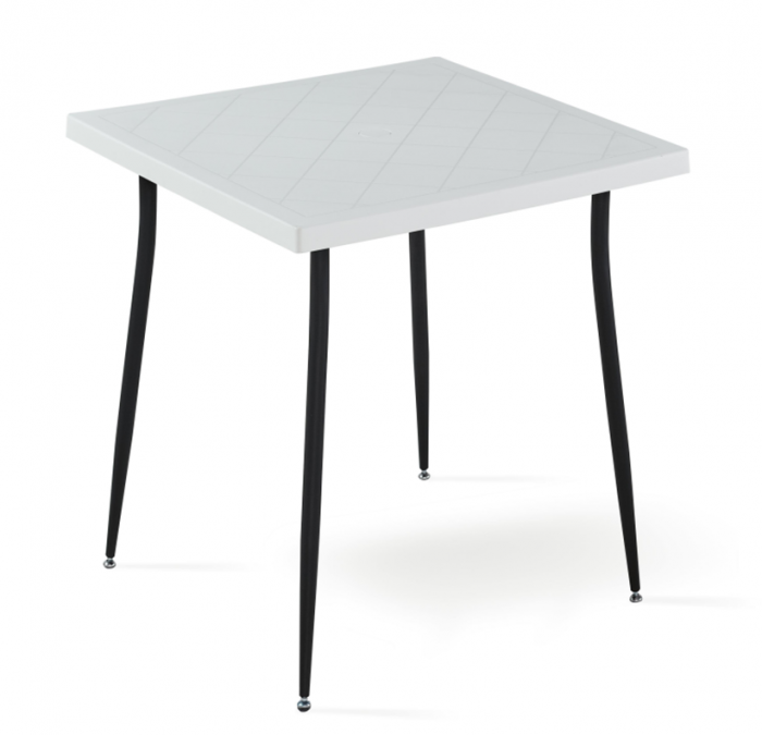 RAKI CARMEN Masa 80x80xh75cm cu blat antistatic culoare alb/negru [1]