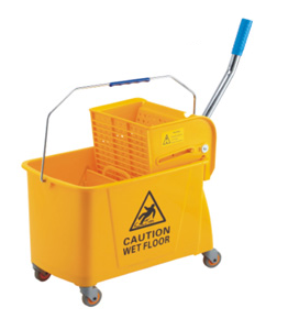 RAKI Carucior curatenie profesional cu presa, storcator 20l galben, 28x49x69cm [1]