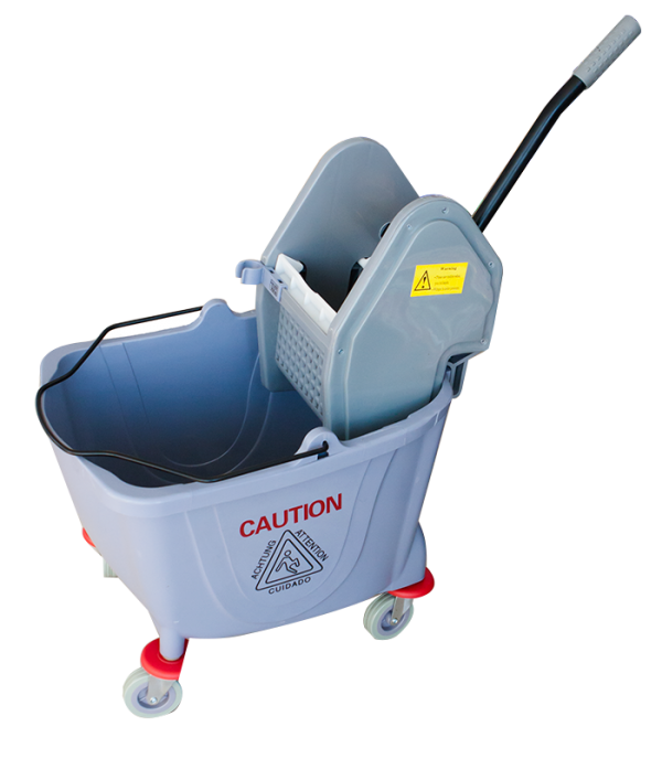 RAKI Carucior curatenie profesional cu presa, storcator 25l gri, 36x61x82cm [1]
