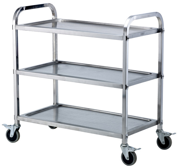RAKI Carucior inox servire restaurant 3 polite 85x45x89cm multifunctional [1]