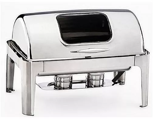 RAKI Chafing dish inox 53x35x30cm cu capac transparent (0193554) [1]