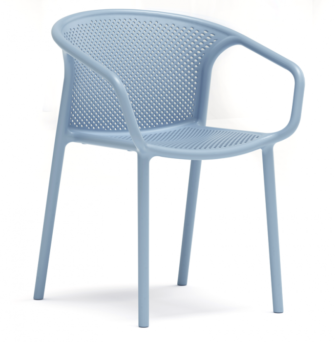 RAKI CHICAGO Scaun terasa cu spatar rotunjit, polipropilena, 57x57xh77cm, albastru [1]
