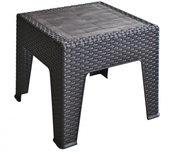 RAKI CLASSI RATAN Masa pentru sezlong 45x45cm polipropilena/fibra sticla culoare cafea [1]
