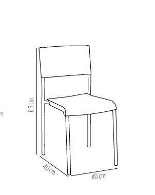 RAKI CLASSIC Scaun plastic cu picioare cromate, aspect ratan, gri, 40x40xh83cm [2]