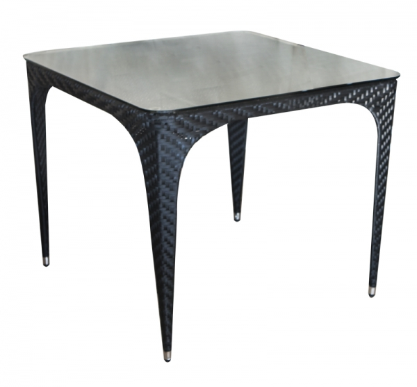 RAKI COMO BLACK Masa gradina, terasa dreptunghiulara din poliratan, 90x90xh73cm, neagra [1]