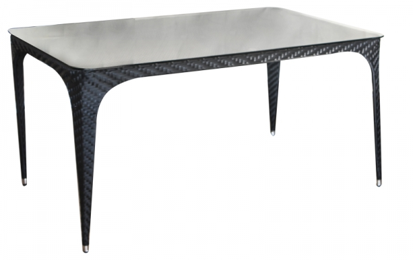 RAKI COMO BLACK Masa gradina, terasa patrata din poliratan, 150x90xh73cm, neagra [1]