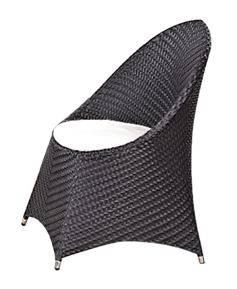 RAKI COMO BLACK Scaun/fotoliu terasa poliratan cu perna, 60x65xh90cm, cadru metalic, negru [1]