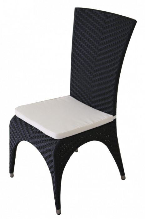 RAKI COMO BLACK Scaun poliratan, cadru metalic, negru, fara perna [1]