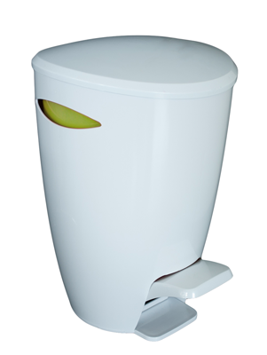 RAKI Cos baie cu pedala 5l alb-verde 20x23xh30cm [1]