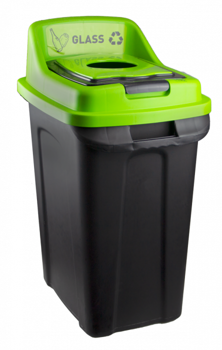 RAKI Cos gunoi colectare selectiva 50lt culoare verde/negru [1]