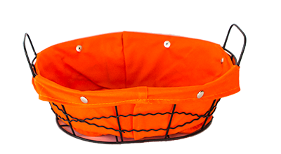 RAKI Cos paine oval 25x20x8cm din metal si panza, orange [1]