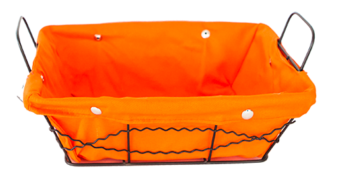 RAKI Cos servire paine dreptunghiular 23x18x8cm din metal si panza, orange [1]