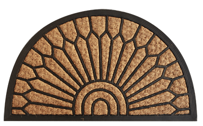 RAKI Covoras intrare semirotund, cauciuc si fibra de nuca de cocos 75x45cm [1]