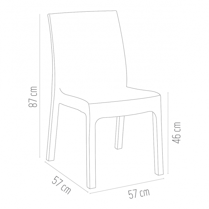 RAKI DELUXE Scaun plastic aspect ratan, maro, 57x57xh87cm [3]