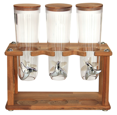 RAKI Dispenser cereale triplu cu suport bambus [1]