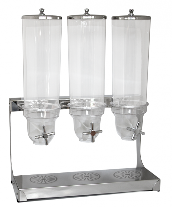 RAKI Dispenser cereale triplu 3x3,5l cu stand din inox [1]