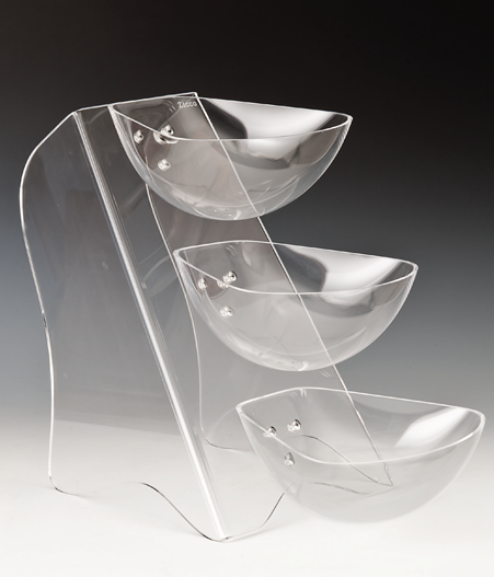 RAKI Display cu 3 boluri policarbonat, 47x25xh37cm [1]