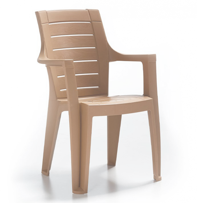 RAKI ELEGANCE WOOD Scaun cu cotiera 62x57xh88cm din polipropilena cappuccino [1]