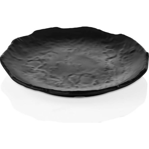 RAKI Farfurie intinsa melamina, D16xh2,4cm, neagra cu aspect ardezie [2]