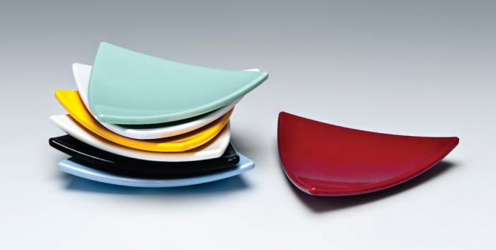 RAKI Farfurie melamina triunghi, 10,5x10,5xh1cm, rosie [2]