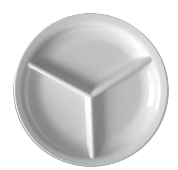 RAKI Farfurie rotunda cu 3 compartimente, 24xh2,8cm, melamina [1]