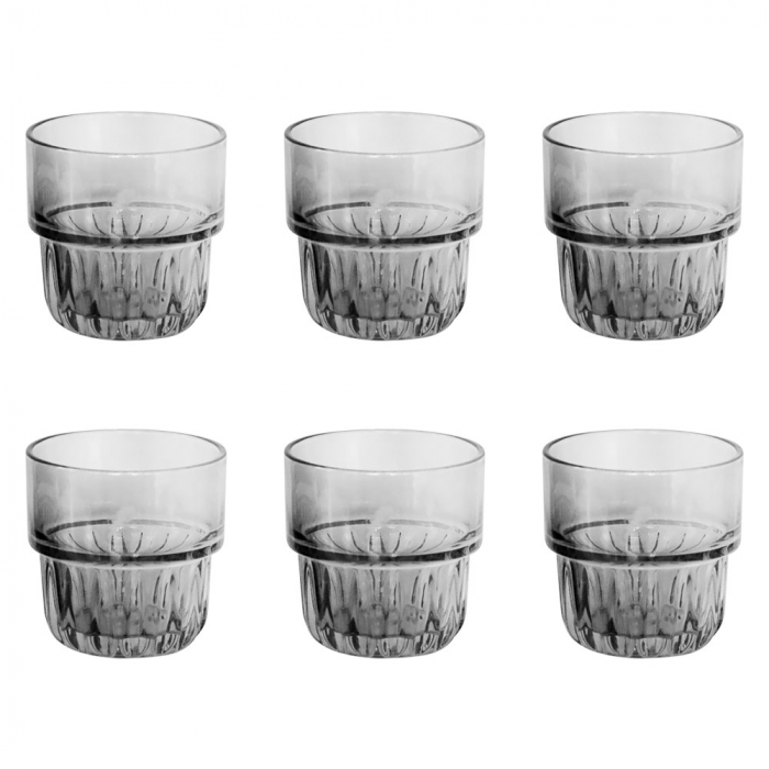 RAKI FOXY FUME Set 6 pahare whisky, 260ml, D8,2xh8,5cm, din sticla [1]