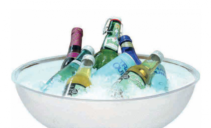RAKI Frapiera tip bol din policarbonat texturat, D32xh9,6cm, 5l, transparent mat [2]