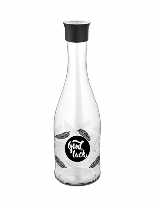 RAKI GALA Sticla cu capac 1l, din sticla transparenta, diferite decoruri si culori [3]