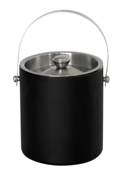 RAKI Ghetiera inox cu pereti dubli, cu capac si maner, neagra [1]