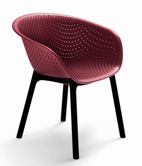 RAKI HAVANA Scaun terasa tip fotoliu, polipropilena, 61x64xh74cm, bordo [1]