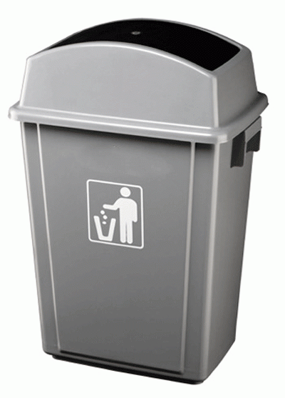 RAKI ICIKALA PROFI Cos de gunoi cu capac batant 40l 41x28x60cm culoare gri [1]