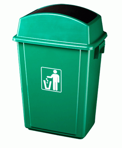 RAKI ICIKALA PROFI Cos de gunoi cu capac batant 40l 41x28x60cm culoare verde [1]