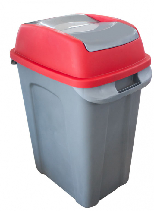 RAKI ICIKALA PROFI Pubela cu capac batant 70l culoare rosu [1]
