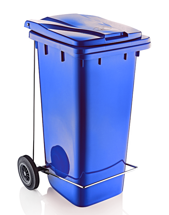 RAKI ICIKALA Pubela de gunoi cu pedala si roti 120lt 60x45,5x95,5cm albastra [1]