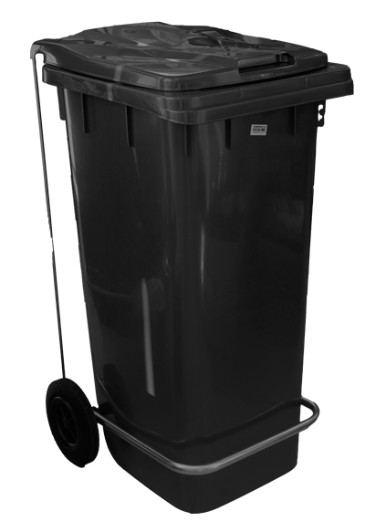 RAKI ICIKALA Pubela de gunoi cu pedala si roti 240lt 72,5x58,5xh106,5cm neagra [1]