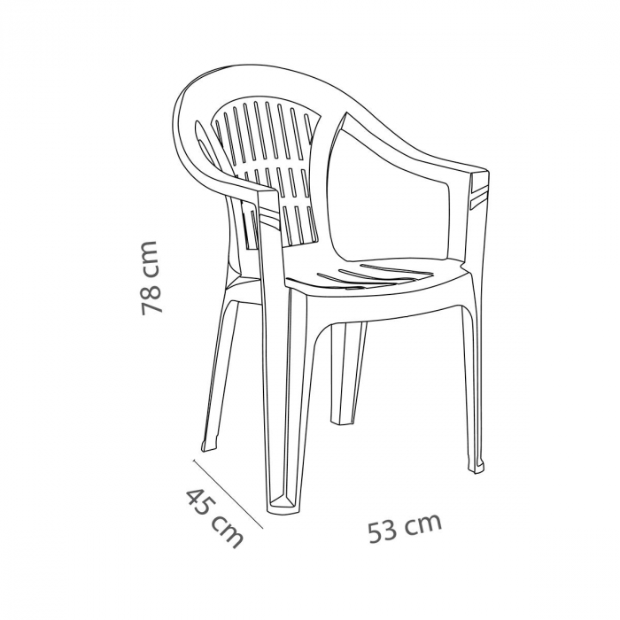 RAKI KARNAVAL Scaun gradina cu brate, plastic, bej, 53x45xh78cm [3]