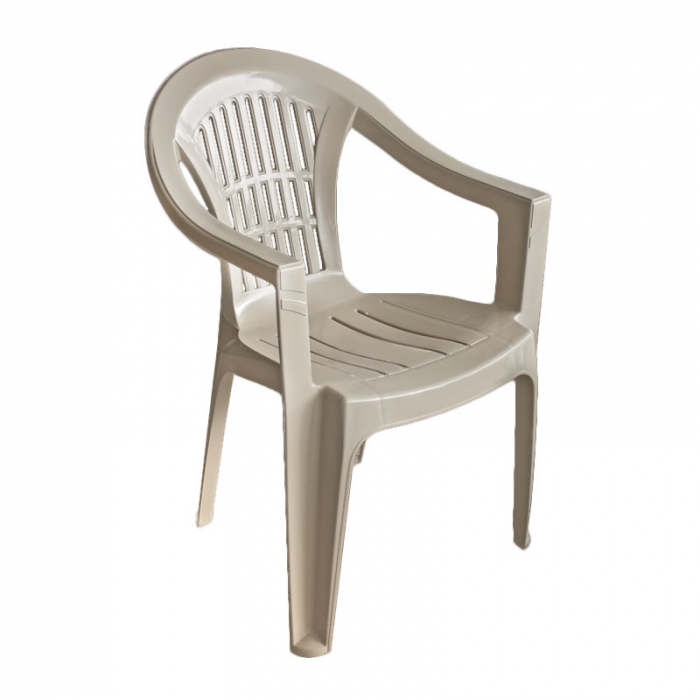 RAKI KARNAVAL Scaun gradina cu brate, plastic, bej, 53x45xh78cm [1]