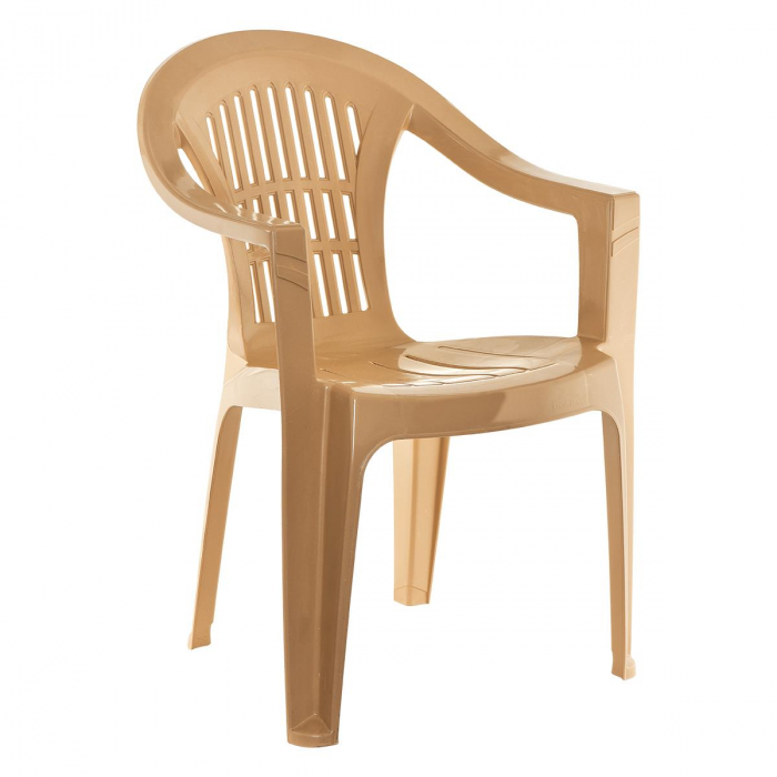 RAKI KARNAVAL Scaun gradina cu brate, plastic, bej, 53x45xh78cm [2]