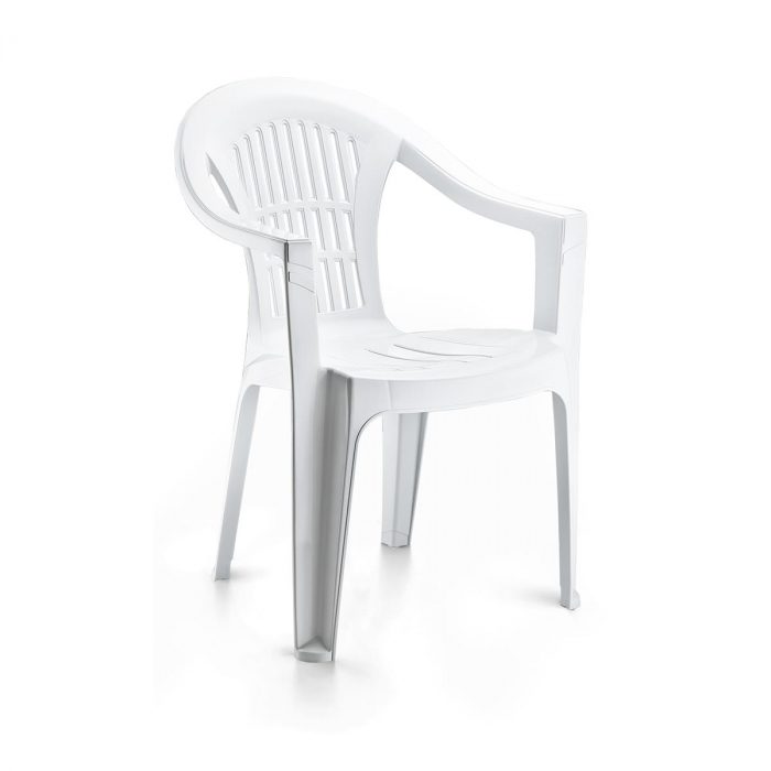RAKI KARNAVAL Scaun gradina cu brate, plastic, alb, 53x45xh78cm [1]
