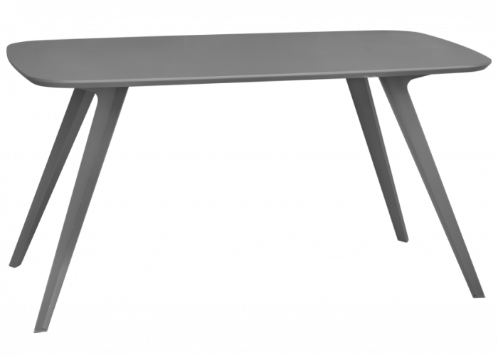 RAKI KEATLEY Masa sufragerie gri dreptunghiulara, 140x80xh75cm, blat MDF cu acoperire plastic antiderapant, picioare metalice [1]